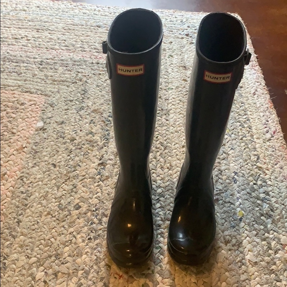 Barley worn hunter rain boots